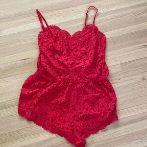 Victoria’s Secret Red Lace Romper